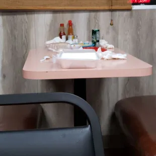 This table was left dirty for almost the total stay we were there.