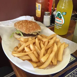 Kids menu cheeseburger