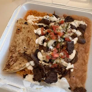 Asada taco plate