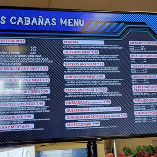 the menu