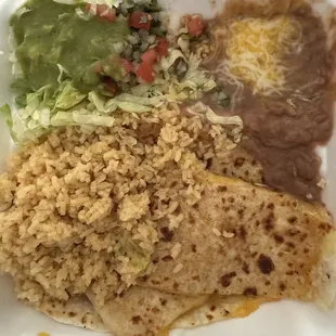 Cheese enchiladas plate
