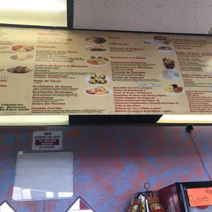 the menu of a mexican restaurant
