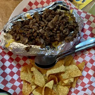 papa asada con bistec