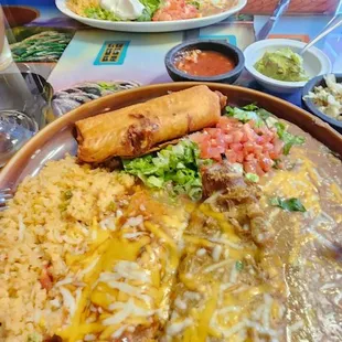 Combination meal and enchilada grande.