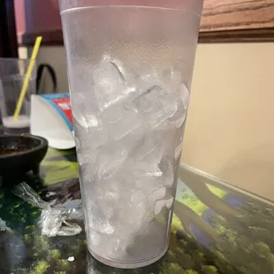 Ordered an horchata water, but there was a lot of ice on the glass