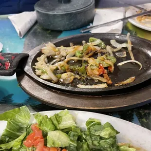 All dishes mediocre taste and presentation  Chicken tasted bad and dry