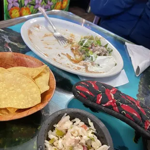 Salsas ok, but rice and beans not good