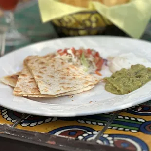 Las Campanas cheese quesadilla plate.