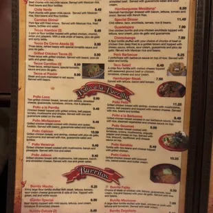 the menu