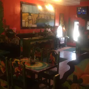 the interior of a mexican restaurant