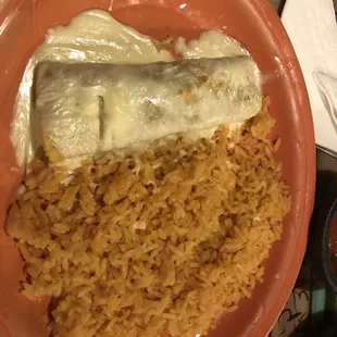 Enchilada and rice