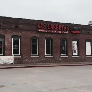 Lots of parking and a cool building.