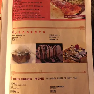 Menu options