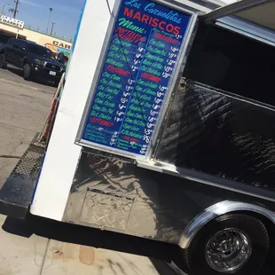 The menu on 1400 Padre St.
