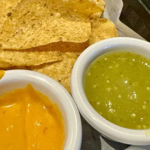Chips with house made: Habanero salsa and a peanut arbol salsa