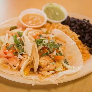 a plate of mexican food