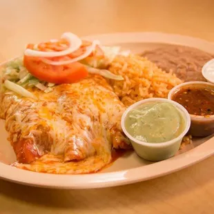 a plate of mexican food