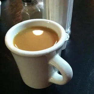 Coffee is fresh and hot