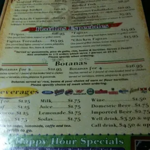 menu