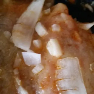 Uncut onion on my enchilada