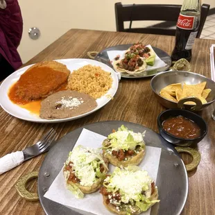 Chile relleno, sopes, street tacos