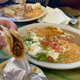 Tacos al Pastor, and a Chimichanga.