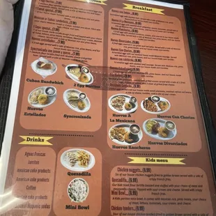 Breakfast menu