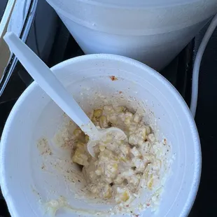 Elote in a cup (esquites)