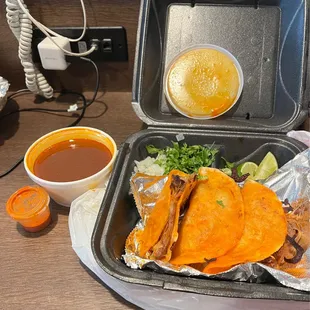 Quesa birria and it's consomé