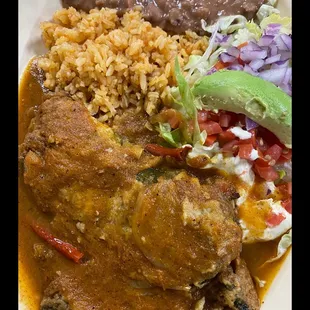 Chile relleno plate (cheese stuffed pepper)