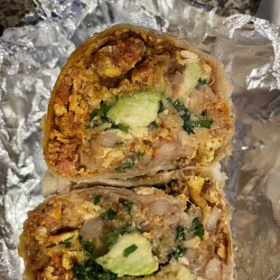 Chorizo Breakfast Burrito Layers, well balanced great flavors !