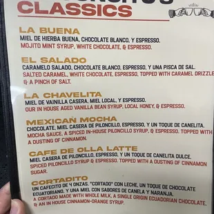 Rinconcitos (inside Las Cazuelas) Menú