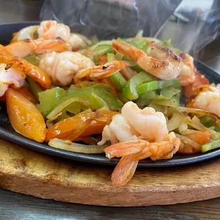 Shrimp fajitas