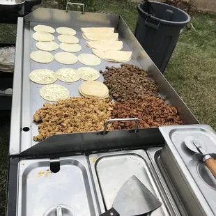 Tacos de azada , pastor , and chicken......