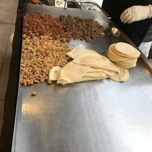 Our favorite tacos beef, pastor and chicken.