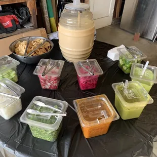 Salsas display included in every  taco service