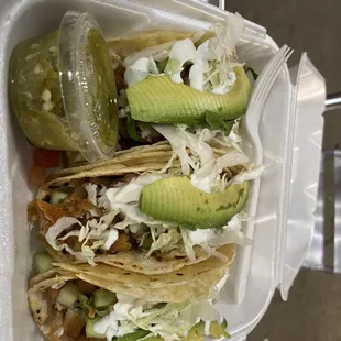 a closeup of the tacos