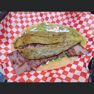 Beef and nopales torta