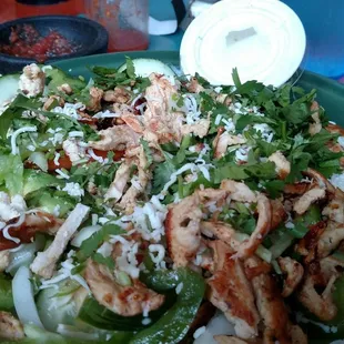 Primavera salad with some requested cilantro.  Yum!