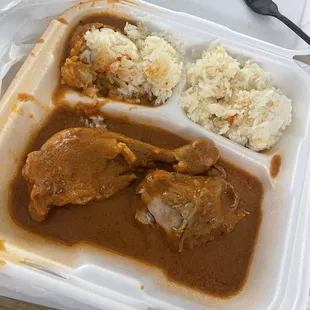 Pepian chicken plate I ordered extra rice no macaroni salad