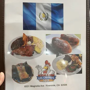 Front of menu