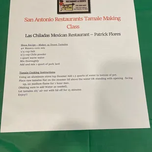 Here for a tamale  making class.