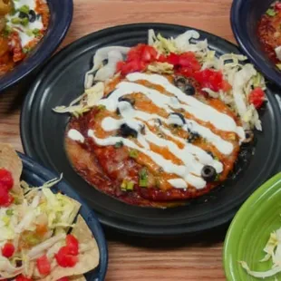 a variety of mexican food