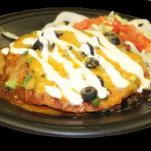 a plate of mexican food