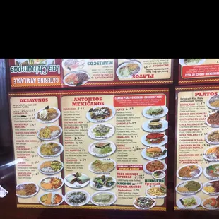 sushi and sashimi, menu