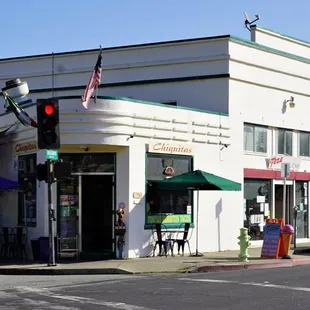 the corner of the street