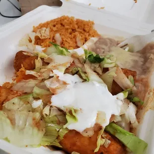 3 chicken enchiladas plate. Trying a new spot by my new job.