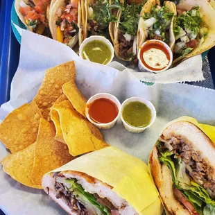 Carne Asada Torta ,  Pastor Tacos