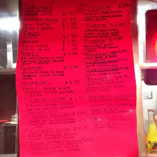 menu