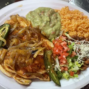 a plate of mexican food
